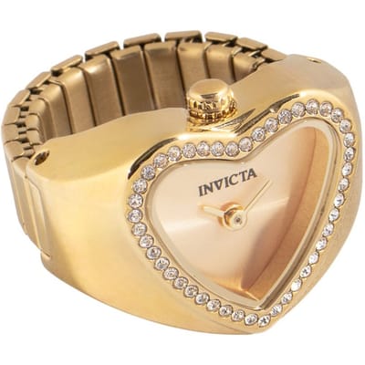 Invicta Mini 49574 Dames Horloge - Quartz Uurwerk - Roestvrij Staal met gouden Wijzerplaat - 18mm
