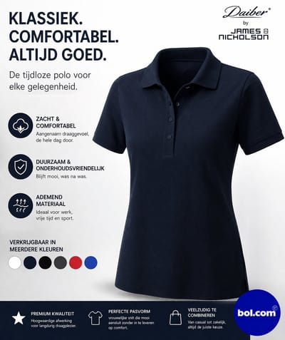 James and Nicholson Vrouwen/dames Basic Polo (Zwart)