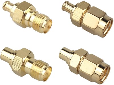 Dailygoods - Dailygoody - Coaxiale Adapter - SMA naar MCX - Laag Verlies - Antenne - DAB WiFi Router Scanner - Audio - Geschikt voor Netwerken - Zwart - MCX Koppel..