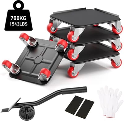 Meubeltransportrollers - Meubelrollerset Verhuisglijders - Meubels Verplaatsen - 360 Graden Draaibaar - 700 kg Draagvermogen - Zwart