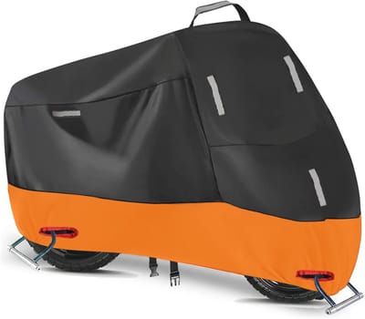Waterdichte motorhoes voor buiten 300D - Heavy duty bescherming voor motoren en scooters met reflecterende strips