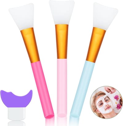 Set van 3 Gezichtsmasker Kwasten, Flexibele Applicator voor Moddermaskers, Eyeliner Sjablonen en Hulp bij Wimpermasker