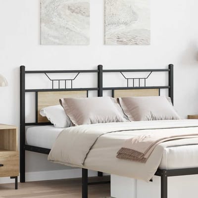 vidaXL - Vervangend - hoofdbord - Sonoma - 150 - cm - sonoma - eikenhout - staal