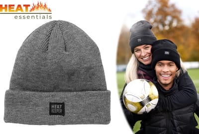 Unisex Thermo Muts - Grijs - One Size - Beanie - Fleece Voering - Wind/Waterproof - Muts Heren - Muts Dames