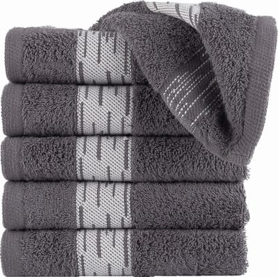Homéé® Gastendoekjes Essentials 550g. m² 30x50cm 100% katoen badstof set van 6 stuks antraciet