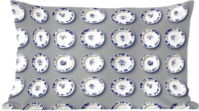 Sierkussens - Kussentjes Woonkamer - 60x40 cm - Borden - Bloemen - Blauw - Wit