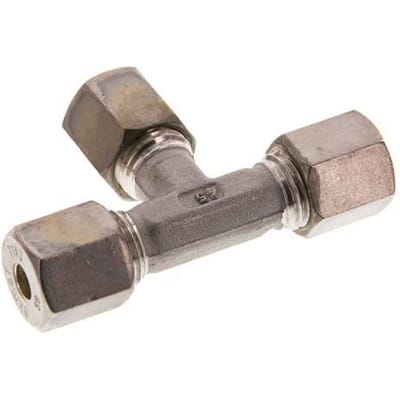 6S RVS T-stuk Knelfitting 630 Bar DIN 2353 - FL3T-O-ST-06-S