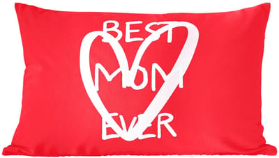 Sierkussens - Kussentjes Woonkamer - 60x40 cm - Moeder - Quote - Hartje - Rood