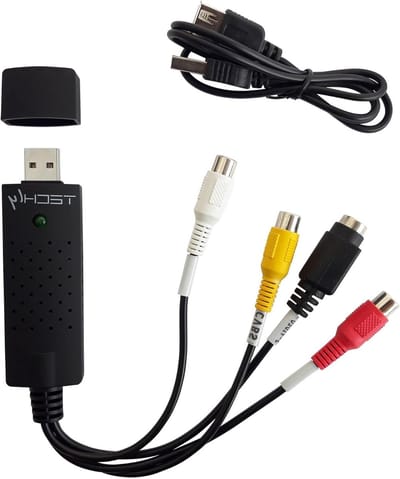 Audio Video Grabber - USB Capture Card - Oude Media Digitaliseren - S-Video en Composiet Ingang - 1 kg - Zwart