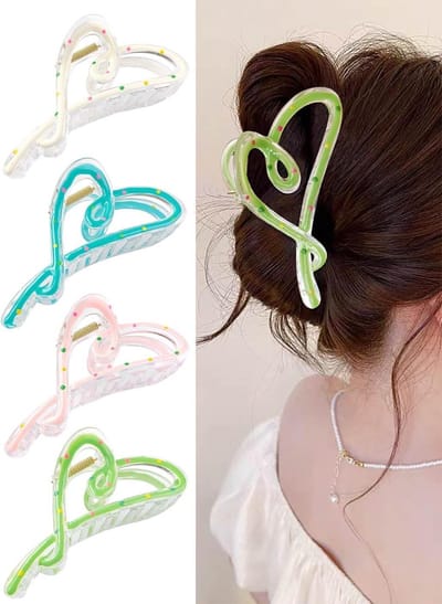 Grote Witte Haarclips van Antislip Plastic voor Vrouwen - 4 Stuks, Perfect voor Elke Haarstijl en Gelegenheid