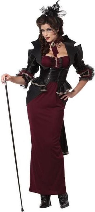 Lady of Manor Volwassenen Vrouwen Rood Halloween en Horror Maat S