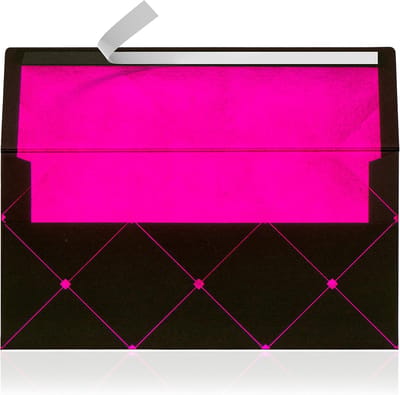 Zwarte enveloppen met metallic voering 110 x 220 mm - voor wenskaarten en uitnodigingen, 10 stuks