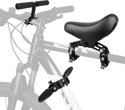 SnelShoppen - Kinderzitje Fiets Voor, Mountainbike Kinderzitje, Afneembaar Fietszadel met Stuur en Pedalen, Ergonomisch Ontwerp, Antislip, Voor Kinder