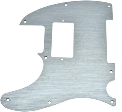 8 Gaten Tele Humbucker Pickguard in Geanodiseerd Aluminium - Krasbestendig - Geschikt voor Amerikaanse en Mexicaanse Spatborden - Zilverkleurig