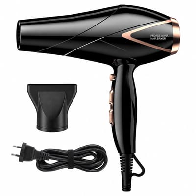 Haardroger - 2000 W - Koude en warme lucht met 6 snelheden - Met concentrator - Met snoer van 1,8 m