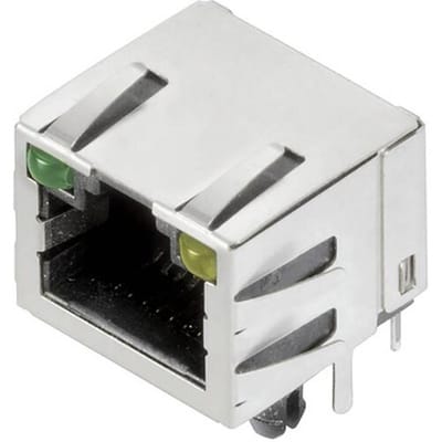 Weidmüller RJ45C5 T1U 2.8E4G/Y TY RJ45-aansluitstekker CAT 5 2562880000 Bus, inbouw horizontaal Aantal polen (sensoren) 12 Zilver, Zwart 140 stuk(s)