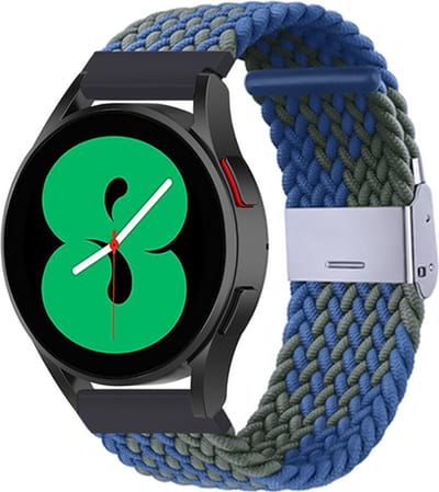 By Qubix - Braided nylon bandje - Groen / blauw - Geschikt voor Xiaomi Mi Watch / Geschikt voor Xiaomi Watch 2 / Geschikt voor Xiaomi Watch S1 / S2 / S3 / S4 (47mm)