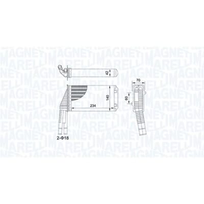 Warmtewisselaar, interieur verwarming MAGNETI MARELLI 350218467000