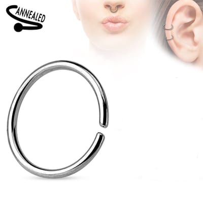 Multifunctionele Buigbare Piercing Ring - 1.6x14mm - zilver - LMPiercings