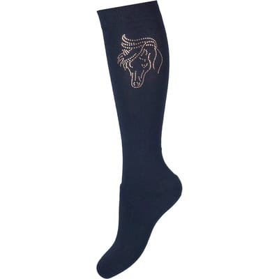 Red Horse - Paardrijsokken Kristal - Navy Rosegold - Maat XS 28-30