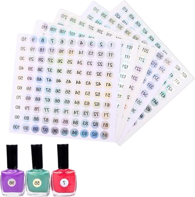 5 Vel met Aantal Stickers van 1-500, Kleine Ronde Plaklabels voor Organisatie, Codering en Labelen in Huis, Kantoor en School