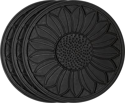 Rubberen Stapstenen - Tuinpad Stenen - Tuin Decoratie - Zonnebloem Reliëf - Set van 3 - Geel