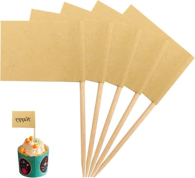 100 Stuks Party Food Labels voor Buffetten, Lege Prikkers voor Fingerfood, Cupcake Toppers en Kaaslabels om op te Schrijven