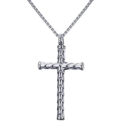 Ketting Heren met Kruis Hanger - Zilver Kleurig - Kettingen - Papa Cadeau Voor Mannen - Vaderdag