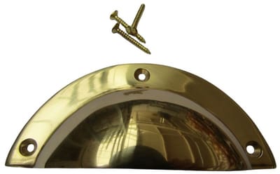 Large Plain Victorian Cup Pull Handle Polished Brass