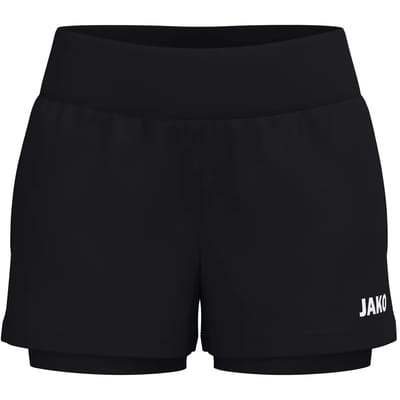 JAKO 2-in-1 short One damesmaten zwart 8200d-800