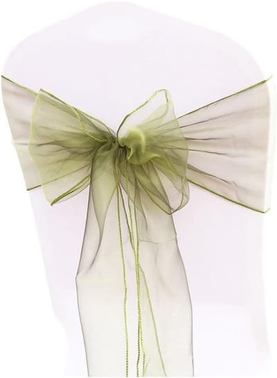 Organza Stoelhoezen met Strik - 100 Stuks - Decoratie voor Bruiloften, Feesten en Evenementen - 18x275cm Groen