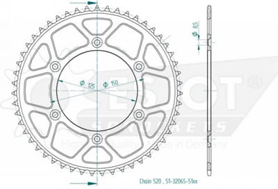 Couronne de transmission Esjot pour Moto Husqvarna 450 Fs Supermoto 2015 à 2019 Neuf