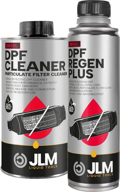 JLM Diesel Roetfilter Reinigingspakket - Krachtige reiniger & preventief middel voor diesel roetfilters - Verbrandt roet bij lage snelheden - Voorkomt verstopping en storingen - Verlengt levensduur - 375ml + 250ml