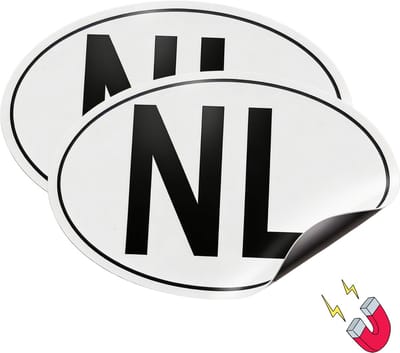 AutoXtreme – NL magneet auto (2 stuks) – Landcode NL – Voor Caravan, Auto, Aanhanger & Fietsendrager – Conform Europese wetgeving