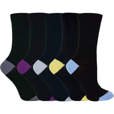 Dames Soft Top Gekleurde Hiel & Teen Katoenen Sokken - CS2
