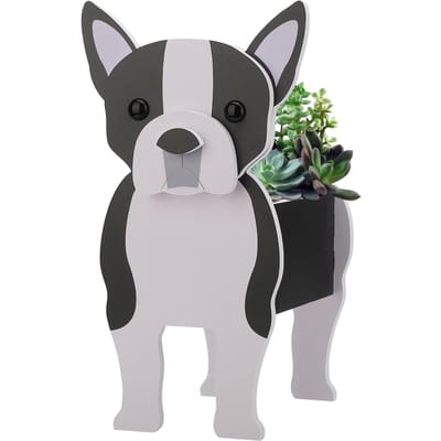 Unieke Honden Plantenpot Eenvoudig te Monteren Leuke Honden Bloempot voor Huis Tuin Decoratie white