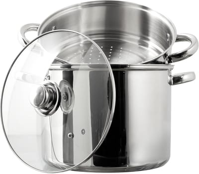 Stoompan RVS - Kookpan met mand - Gezond Koken - Inclusief stoominzet - 25.5 cm diameter - Zilver