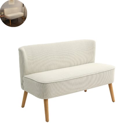 Tweezitsbank - Sofa - Stof - Zetel - Fauteuil - Tweezit - Beige