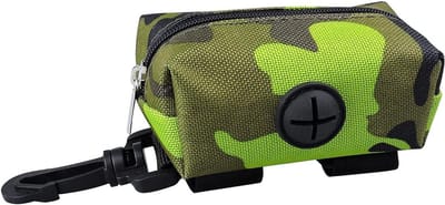 Hondenpoepzakjes Dispenser, Draagbare Poepzak Houder voor Honden, Linnen Bevestiging met Ritszakken voor Leash, Groene Kleur en Handige Accessoires
