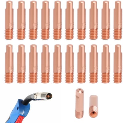 Dailygoods- Lascontactpunten 0,8 mm - 20 Stuks - Rood Koper - Lasmondstukken - Lasaccessoires - Slijtageonderdelen - Afmetingen 25 x 5 x 4 mm