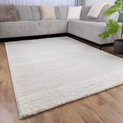 Crème Tapijt Hoogpolig Vloerkleed Koho Berber Luxe Shaggy - 60x110cm- Modern - Woonkamer - Salon - Slaapkamer - Eetkamer