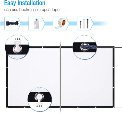 Projectiescherm - Filmdoek Beamer - Thuisbioscoop Creëren - Opvouwbaar Canvas - 60 inch 16:9 - Wit