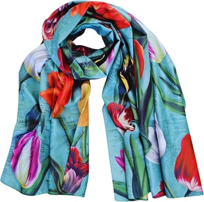 Dames sjaal - Pretty Tulips - Groen - Holland geschenk - Typisch Hollands - souvenir - Holland gift