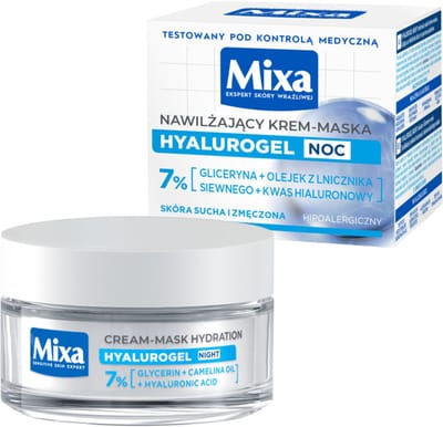 Mixa Hyalurogel Serie - Nachtcrème - Hydraterende Nachtmasker - Huid Met Hyaluronzuur - 50ml