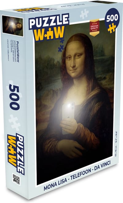 Puzzel Mona Lisa - Telefoon - Da Vinci - Legpuzzel - Puzzel 500 stukjes