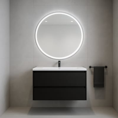 Vireno Wastafelmeubel 80 cm - Badkamermeubel - Voorgemonteerd - Soft-close - Zwart