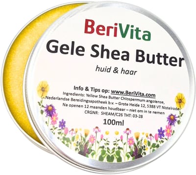 Gele Shea Butter 100ml Blik - Puur, Onbewerkt en Ongeraffineerd Yellow of Golden Shea - Huid en Haar