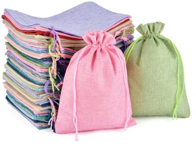Zakjes, 20 x 30 cm, Katoenen en Stoffen Zakjes Met Trekkoord, Herbruikbare Sieradenzakjes, Cadeauzakjes Voor Doe-Het-Zelf, Bruiloft, Feest, Kerstmis (Meerdere Kleuren)