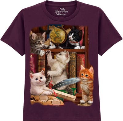 KIDS Kittens In The Library The Coloured House KIDS T-shirt XL