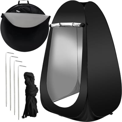 Zyrex® Douchetent - Camping Douche - Douchezak - Zwart - 110cm x 110cm x 190cm